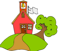 Quelle: pixabay.com / ArtsyBeeKids, https://pixabay.com/de/illustrations/kirche-schule-geb%c3%a4ude-baum-5729144/ Kirche Illustration mit Baum und Fahne